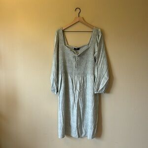 Able Green and White Dot Smocked Mini Dress Size 1X